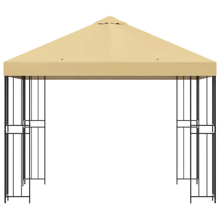 Paviljong 3 x 3 m Gräddvit Polyester och Stål 190 gsm