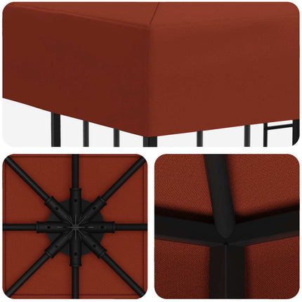 Paviljong 3 x 3 m Terracotta Polyester och Stål 190 gsm