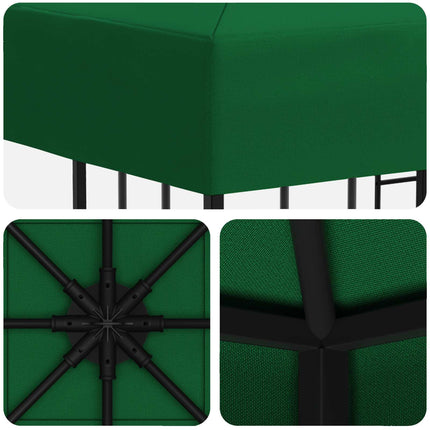 Paviljong 3 x 3 m Grön Polyester och Stål 190 gsm