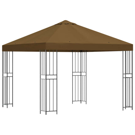 Paviljong 3 x 3 m Taupe Polyester och Stål 190 gsm