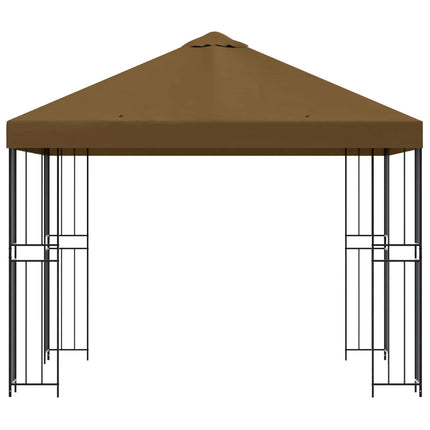 Paviljong 3 x 3 m Taupe Polyester och Stål 190 gsm
