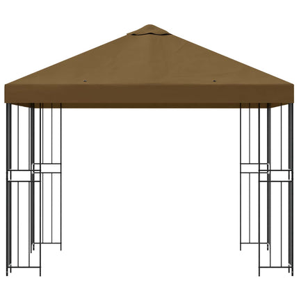 Paviljong 3 x 3 m Taupe Polyester och Stål 190 gsm