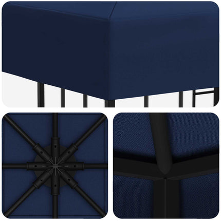 Paviljong 3 x 3 m Blå Polyester och Stål 190 gsm