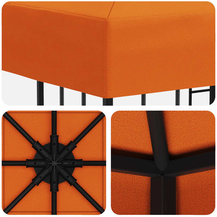 Paviljong 3 x 3 m Orange Polyester och Stål 190 gsm