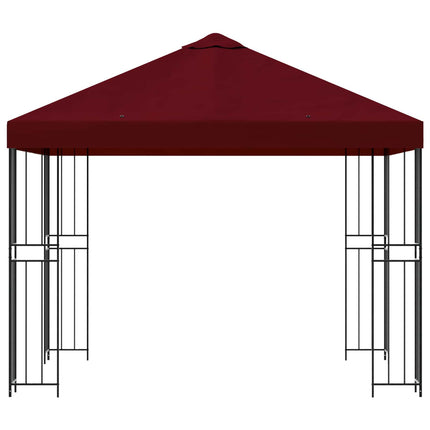 Paviljong 3 x 3 m Vinröd Polyester och Stål 190 gsm