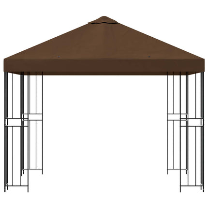 Paviljong 3 x 3 m Brun Polyester och Stål 190 gsm
