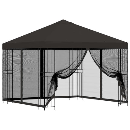 Trädgårdsgazebo med sidoväggar 3 x 3 m Antracit
