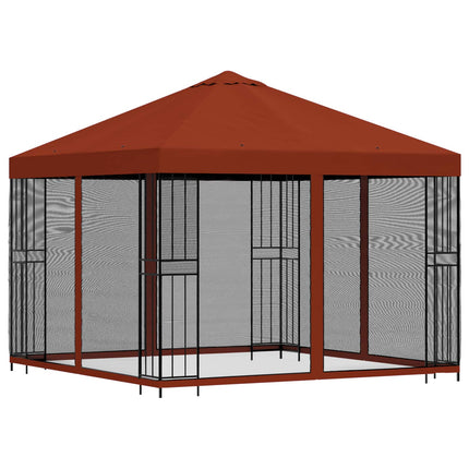 Trädgårdsgazebo med sidoväggar 3 x 3 m Terracotta