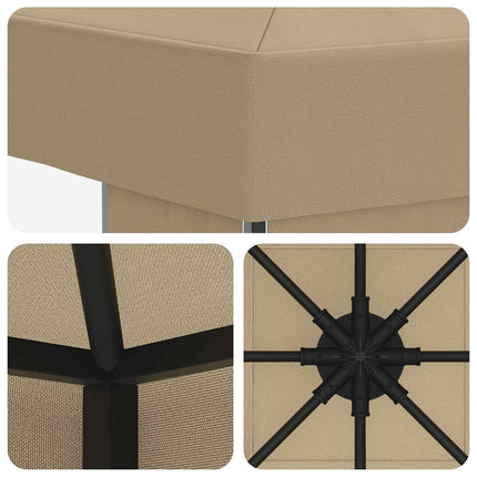 Paviljong 3 x 3 m Beige Polyester och Stål 190 gsm