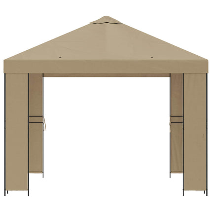 Paviljong 3 x 3 m Beige Polyester och Stål 190 gsm