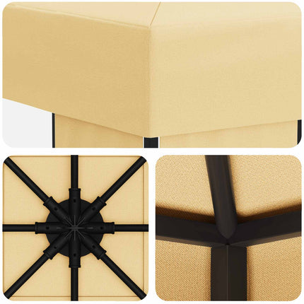 Paviljong 3 x 3 m Gräddvit Polyester och Stål 190 gsm