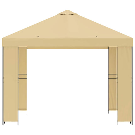 Paviljong 3 x 3 m Gräddvit Polyester och Stål 190 gsm