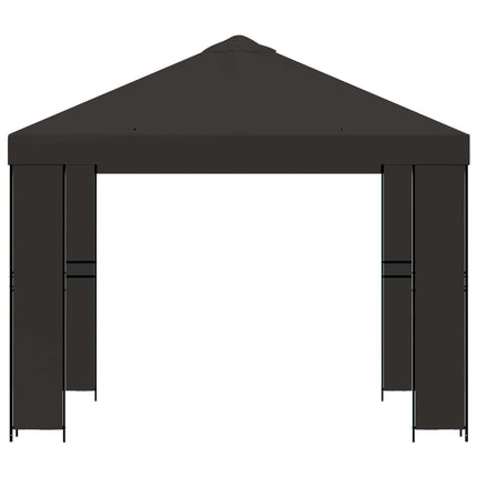 Paviljong 3 x 3 m Antracit Polyester och Stål 190 gsm