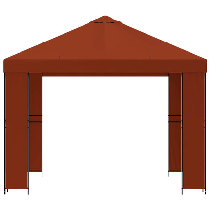 Paviljong 3 x 3 m Terracotta Polyester och Stål 190 gsm