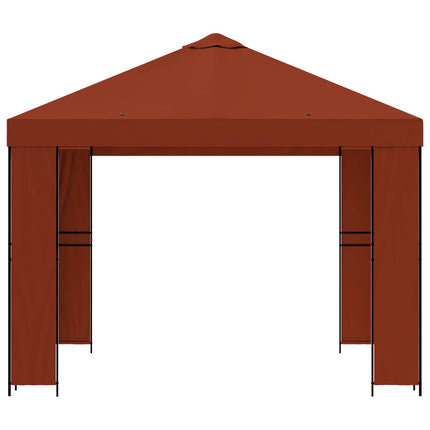 Paviljong 3 x 3 m Terracotta Polyester och Stål 190 gsm
