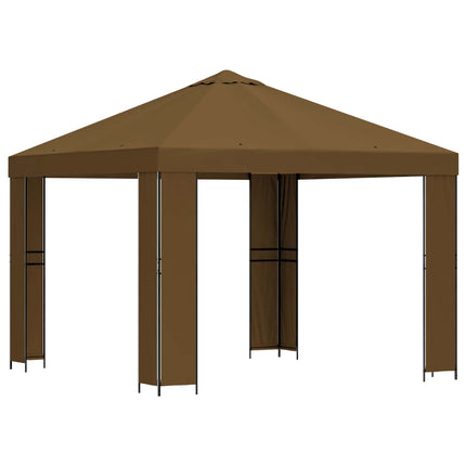 Paviljong 3 x 3 m Taupe Polyester och Stål 190 gsm