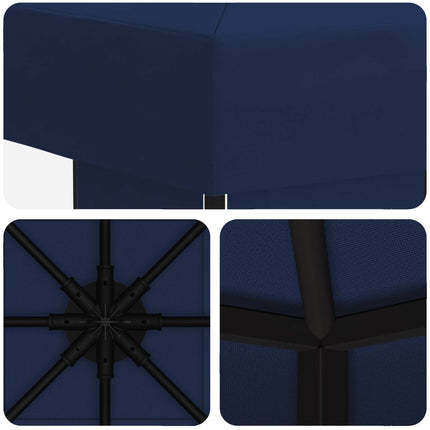 Paviljong 3 x 3 m Blå Polyester och Stål 190 gsm