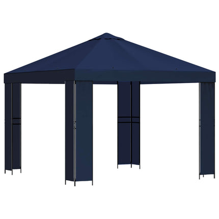 Paviljong 3 x 3 m Blå Polyester och Stål 190 gsm