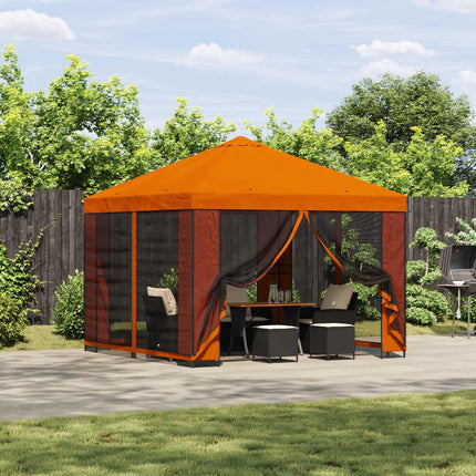 Paviljong 3 x 3 m Orange Polyester och Stål 190 gsm