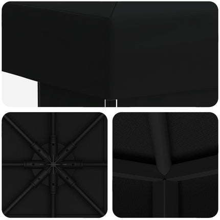 Paviljong 3 x 3 m Svart Polyester och Stål 190 gsm