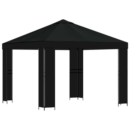 Paviljong 3 x 3 m Svart Polyester och Stål 190 gsm
