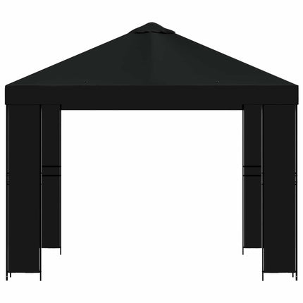 Paviljong 3 x 3 m Svart Polyester och Stål 190 gsm
