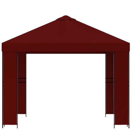 Paviljong 3 x 3 m Vinröd Polyester och Stål 190 gsm