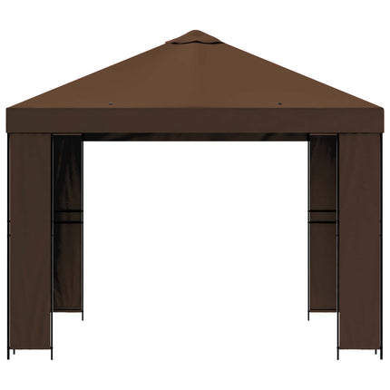 Paviljong 3 x 3 m Brun Polyester och Stål 190 gsm