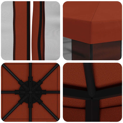 Trädgårdsgazebo med sidoväggar 3 x 3 m Terracotta
