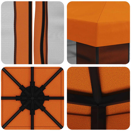 Trädgårdsgazebo med sidoväggar 3 x 3 m Orange