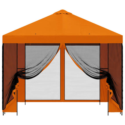 Trädgårdsgazebo med sidoväggar 3 x 3 m Orange