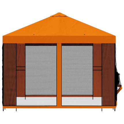Trädgårdsgazebo med sidoväggar 3 x 3 m Orange
