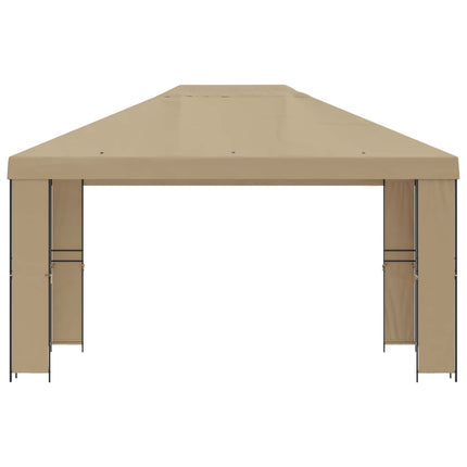 Paviljong 4 × 3 m Beige Polyester och Stål 190 gsm