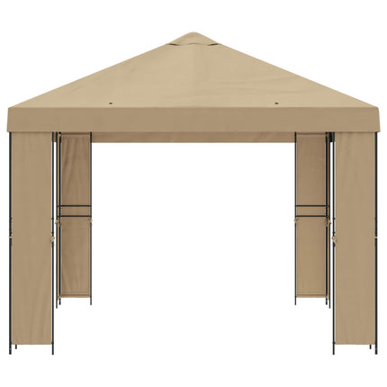 Paviljong 4 × 3 m Beige Polyester och Stål 190 gsm