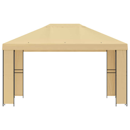 Paviljong 4 × 3 m Gräddvit Polyester och Stål 190 gsm