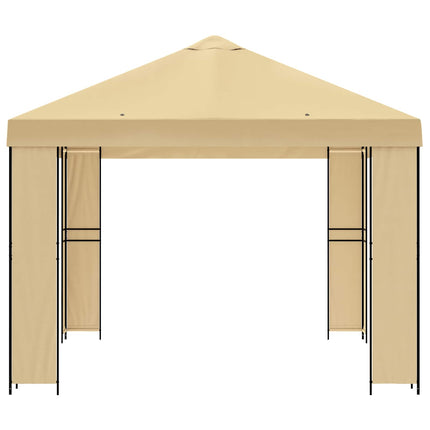Paviljong 4 × 3 m Gräddvit Polyester och Stål 190 gsm