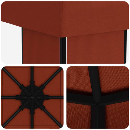 Paviljong 4 × 3 m Terracotta Polyester och Stål 190 gsm