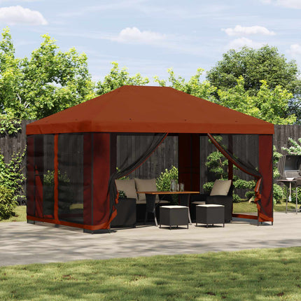 Paviljong 4 × 3 m Terracotta Polyester och Stål 190 gsm