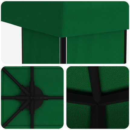 Paviljong 4 × 3 m Grön Polyester och Stål 190 gsm