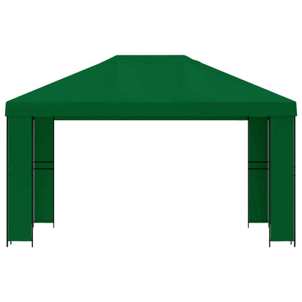 Paviljong 4 × 3 m Grön Polyester och Stål 190 gsm