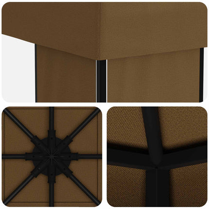 Paviljong 4 × 3 m Taupe Polyester och Stål 190 gsm