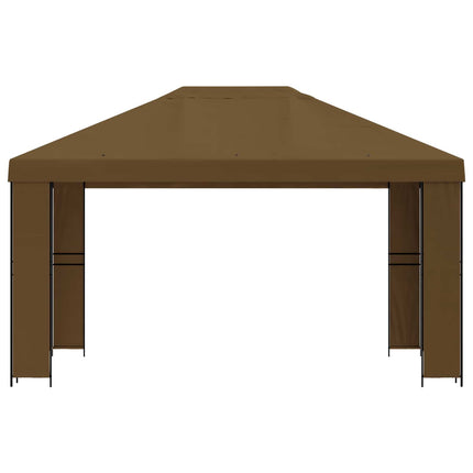 Paviljong 4 × 3 m Taupe Polyester och Stål 190 gsm