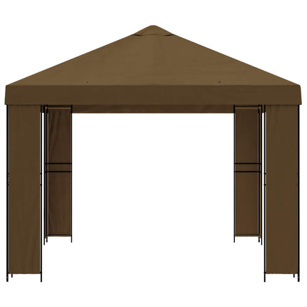 Paviljong 4 × 3 m Taupe Polyester och Stål 190 gsm