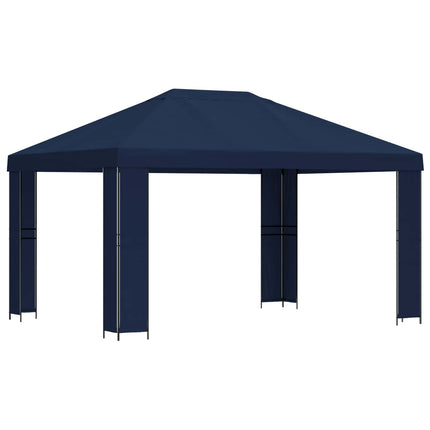 Paviljong 4 × 3 m Blå Polyester och Stål 190 gsm