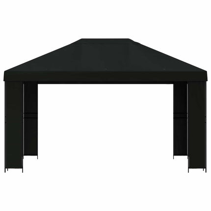 Paviljong 4 × 3 m Svart Polyester och Stål 190 gsm