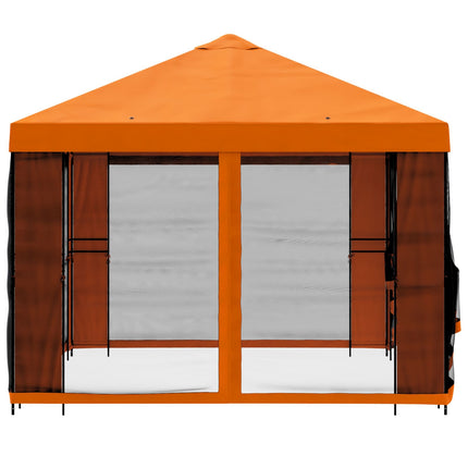 Trädgårdsgazebo med sidoväggar 4 × 3 m Orange