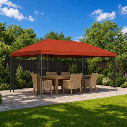 Gazebo taköverdrag 6 x 3 m Terracotta Polyester 190
