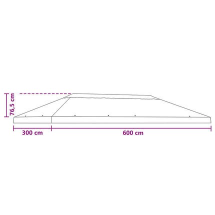 Gazebo taköverdrag 6 x 3 m Terracotta Polyester 190
