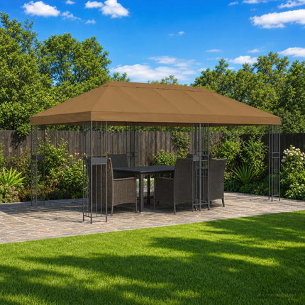 Gazebo taköverdrag 6 x 3 m Taupe Polyester 190