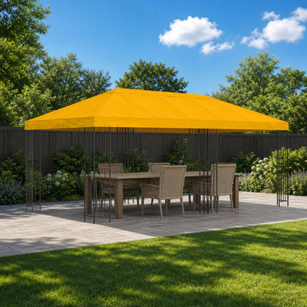 Gazebo taköverdrag 6 x 3 m Gul Polyester 190
